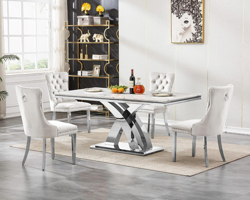 Modern white silver faux - white,